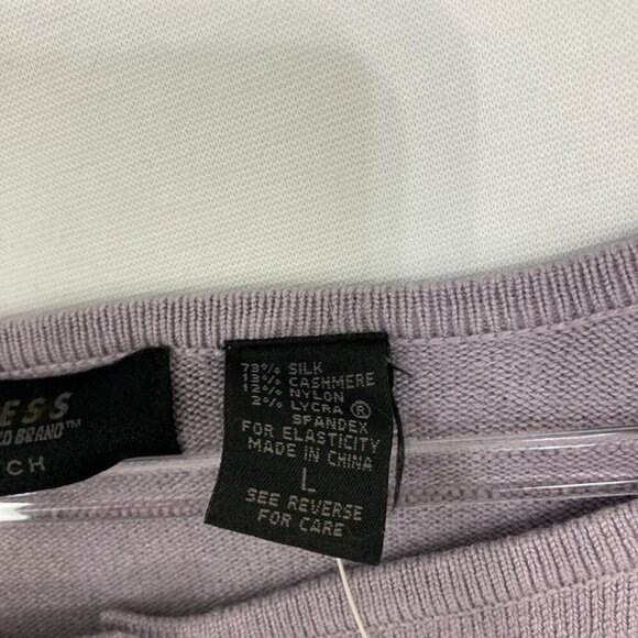 NWT Vintage Express Large Purple Gray Silk Cashmere Blend Button Cardigan - Picture 7 of 9